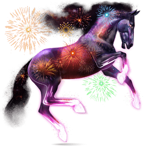 cheval divin feu d'artifice